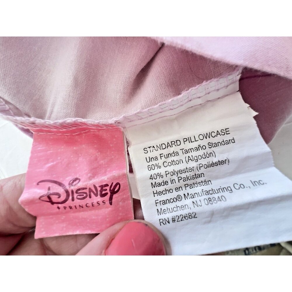 3 Pc DISNEY PRINCESS Sheet Set TWIN Flat & PAIR of 2-Sided Standard Pillowcases - Picture 7 of 16